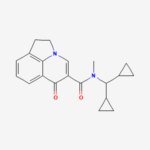 molecular formula C20H22N2O2 B4260741 N-(dicyclopropylmethyl)-N-methyl-6-oxo-1,2-dihydro-6H-pyrrolo[3,2,1-ij]quinoline-5-carboxamide 