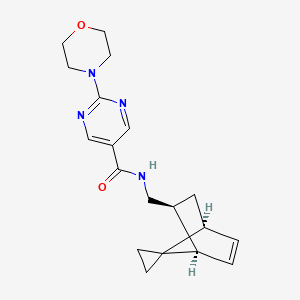 molecular formula C19H24N4O2 B4260746 2-morpholin-4-yl-N-[(1R*,2S*,4S*)-spiro[bicyclo[2.2.1]heptane-7,1'-cyclopropane]-5-en-2-ylmethyl]pyrimidine-5-carboxamide 