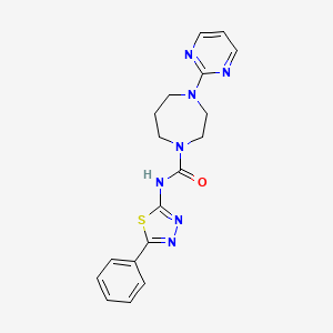 molecular formula C18H19N7OS B4260752 N-(5-phenyl-1,3,4-thiadiazol-2-yl)-4-pyrimidin-2-yl-1,4-diazepane-1-carboxamide 