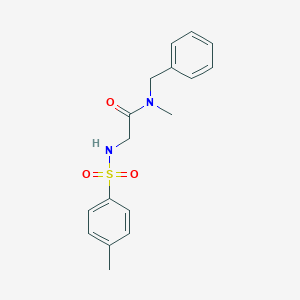molecular formula C17H20N2O3S B426076 N-benzyl-N-methyl-2-{[(4-methylphenyl)sulfonyl]amino}acetamide 