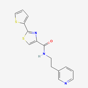 molecular formula C15H13N3OS2 B4260769 N-[2-(3-pyridinyl)ethyl]-2-(2-thienyl)-1,3-thiazole-4-carboxamide 