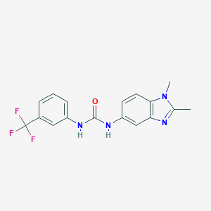 molecular formula C17H15F3N4O B426079 N-(1,2-dimethyl-1H-benzimidazol-5-yl)-N'-[3-(trifluoromethyl)phenyl]urea 