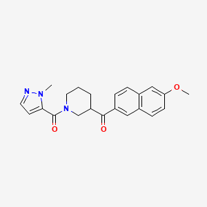 molecular formula C22H23N3O3 B4260801 (6-methoxy-2-naphthyl){1-[(1-methyl-1H-pyrazol-5-yl)carbonyl]-3-piperidinyl}methanone 