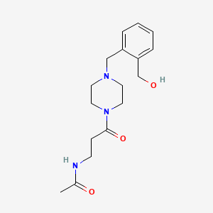 molecular formula C17H25N3O3 B4260803 N-(3-{4-[2-(hydroxymethyl)benzyl]piperazin-1-yl}-3-oxopropyl)acetamide 