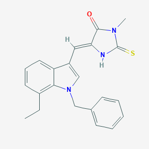 molecular formula C22H21N3OS B426081 5-[(1-benzyl-7-ethyl-1H-indol-3-yl)methylene]-3-methyl-2-thioxo-4-imidazolidinone 