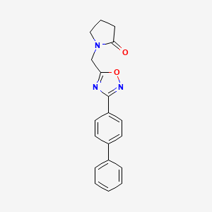 molecular formula C19H17N3O2 B4260811 1-{[3-(4-biphenylyl)-1,2,4-oxadiazol-5-yl]methyl}-2-pyrrolidinone 