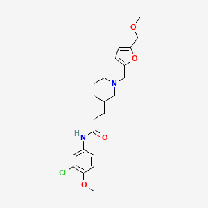 molecular formula C22H29ClN2O4 B4260846 N-(3-chloro-4-methoxyphenyl)-3-(1-{[5-(methoxymethyl)-2-furyl]methyl}-3-piperidinyl)propanamide 