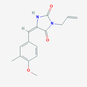 molecular formula C15H16N2O3 B426085 (5E)-5-(4-methoxy-3-methylbenzylidene)-3-(prop-2-en-1-yl)imidazolidine-2,4-dione 