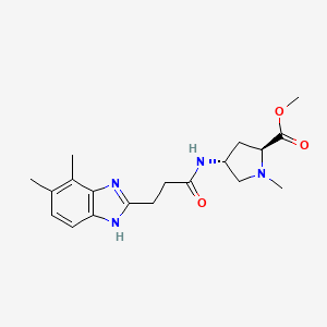 molecular formula C19H26N4O3 B4260851 methyl (2S,4R)-4-{[3-(6,7-dimethyl-1H-benzimidazol-2-yl)propanoyl]amino}-1-methylpyrrolidine-2-carboxylate 