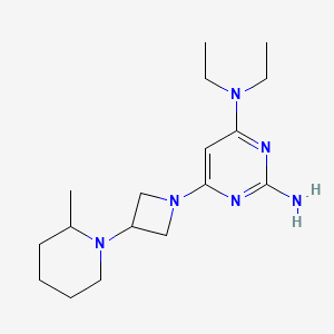 molecular formula C17H30N6 B4260867 N~4~,N~4~-diethyl-6-[3-(2-methylpiperidin-1-yl)azetidin-1-yl]pyrimidine-2,4-diamine 