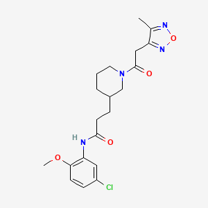 molecular formula C20H25ClN4O4 B4260898 N-(5-chloro-2-methoxyphenyl)-3-{1-[(4-methyl-1,2,5-oxadiazol-3-yl)acetyl]-3-piperidinyl}propanamide 