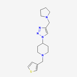molecular formula C17H25N5S B4260903 4-[4-(1-pyrrolidinylmethyl)-1H-1,2,3-triazol-1-yl]-1-(3-thienylmethyl)piperidine bis(trifluoroacetate) 