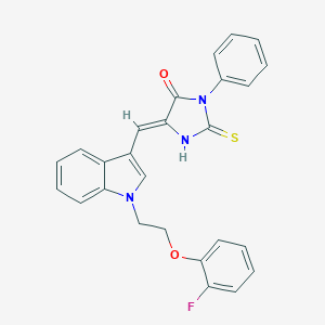 5-({1-[2-(2-fluorophenoxy)ethyl]-1H-indol-3-yl}methylene)-3-phenyl-2-thioxo-4-imidazolidinone