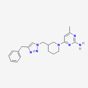 molecular formula C20H25N7 B4260929 4-{3-[(4-benzyl-1H-1,2,3-triazol-1-yl)methyl]piperidin-1-yl}-6-methylpyrimidin-2-amine 