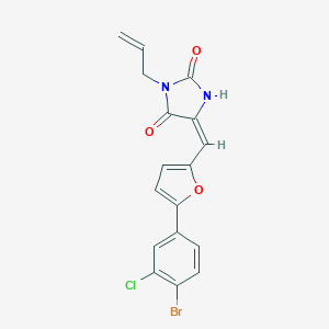 molecular formula C17H12BrClN2O3 B426093 3-Allyl-5-{[5-(4-bromo-3-chlorophenyl)-2-furyl]methylene}-2,4-imidazolidinedione 