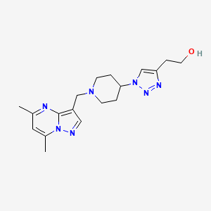 molecular formula C18H25N7O B4260937 2-(1-{1-[(5,7-dimethylpyrazolo[1,5-a]pyrimidin-3-yl)methyl]-4-piperidinyl}-1H-1,2,3-triazol-4-yl)ethanol trifluoroacetate (salt) 