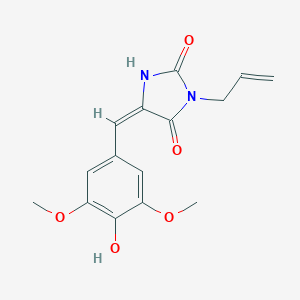 molecular formula C15H16N2O5 B426096 (5E)-5-(4-hydroxy-3,5-dimethoxybenzylidene)-3-(prop-2-en-1-yl)imidazolidine-2,4-dione 
