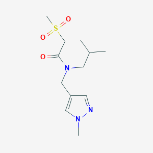 molecular formula C12H21N3O3S B4260972 N-isobutyl-N-[(1-methyl-1H-pyrazol-4-yl)methyl]-2-(methylsulfonyl)acetamide 