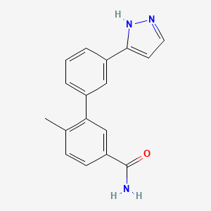 molecular formula C17H15N3O B4261003 6-methyl-3'-(1H-pyrazol-3-yl)-3-biphenylcarboxamide 