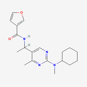 molecular formula C19H26N4O2 B4261009 N-(1-{2-[cyclohexyl(methyl)amino]-4-methyl-5-pyrimidinyl}ethyl)-3-furamide 