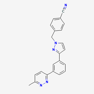 molecular formula C22H17N5 B4261012 4-({3-[3-(6-methyl-3-pyridazinyl)phenyl]-1H-pyrazol-1-yl}methyl)benzonitrile 