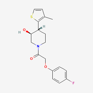 (3S*,4R*)-1-[(4-fluorophenoxy)acetyl]-4-(3-methyl-2-thienyl)piperidin-3-ol
