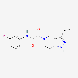 2-(3-ethyl-1,4,6,7-tetrahydro-5H-pyrazolo[4,3-c]pyridin-5-yl)-N-(3-fluorophenyl)-2-oxoacetamide