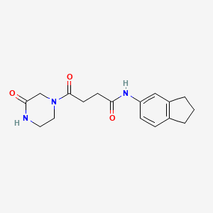 molecular formula C17H21N3O3 B4261036 N-(2,3-dihydro-1H-inden-5-yl)-4-oxo-4-(3-oxo-1-piperazinyl)butanamide 