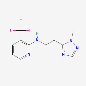 molecular formula C11H12F3N5 B4261074 N-[2-(1-methyl-1H-1,2,4-triazol-5-yl)ethyl]-3-(trifluoromethyl)-2-pyridinamine 