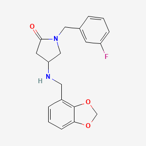 molecular formula C19H19FN2O3 B4261087 4-[(1,3-benzodioxol-4-ylmethyl)amino]-1-(3-fluorobenzyl)-2-pyrrolidinone 