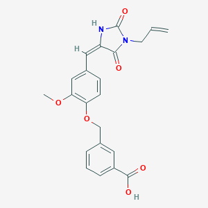 molecular formula C22H20N2O6 B426109 3-({4-[(1-Allyl-2,5-dioxo-4-imidazolidinylidene)methyl]-2-methoxyphenoxy}methyl)benzoic acid 