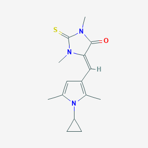 molecular formula C15H19N3OS B426110 5-[(1-cyclopropyl-2,5-dimethyl-1H-pyrrol-3-yl)methylene]-1,3-dimethyl-2-thioxo-4-imidazolidinone 