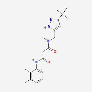 molecular formula C20H28N4O2 B4261127 N-[(3-tert-butyl-1H-pyrazol-5-yl)methyl]-N'-(2,3-dimethylphenyl)-N-methylmalonamide 