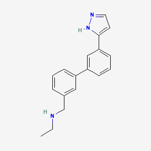 molecular formula C18H19N3 B4261144 N-{[3'-(1H-pyrazol-3-yl)-3-biphenylyl]methyl}ethanamine trifluoroacetate 