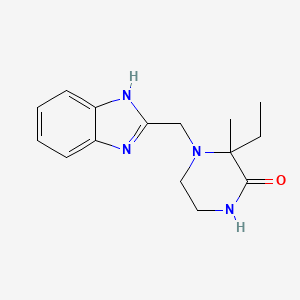 molecular formula C15H20N4O B4261152 4-(1H-benzimidazol-2-ylmethyl)-3-ethyl-3-methylpiperazin-2-one 