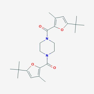 molecular formula C24H34N2O4 B426118 1,4-Bis(5-tert-butyl-3-methyl-2-furoyl)piperazine 