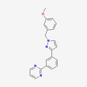 molecular formula C21H18N4O B4261188 2-{3-[1-(3-methoxybenzyl)-1H-pyrazol-3-yl]phenyl}pyrimidine 