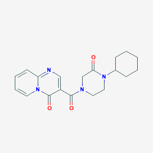 molecular formula C19H22N4O3 B4261190 3-[(4-cyclohexyl-3-oxo-1-piperazinyl)carbonyl]-4H-pyrido[1,2-a]pyrimidin-4-one 