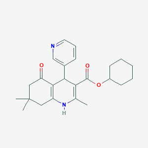 molecular formula C24H30N2O3 B4261215 cyclohexyl 2,7,7-trimethyl-5-oxo-4-(3-pyridinyl)-1,4,5,6,7,8-hexahydro-3-quinolinecarboxylate 