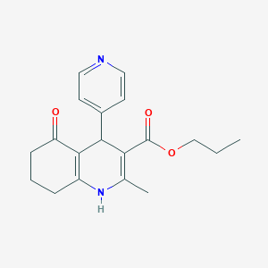 molecular formula C19H22N2O3 B4261218 propyl 2-methyl-5-oxo-4-(4-pyridinyl)-1,4,5,6,7,8-hexahydro-3-quinolinecarboxylate 