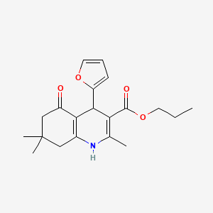 molecular formula C20H25NO4 B4261220 propyl 4-(2-furyl)-2,7,7-trimethyl-5-oxo-1,4,5,6,7,8-hexahydro-3-quinolinecarboxylate 