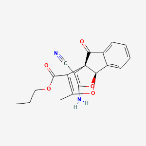 molecular formula C19H16N2O5 B4261241 propyl 14-amino-15-cyano-11-methyl-8-oxo-12,13-dioxatetracyclo[7.3.3.0~1,9~.0~2,7~]pentadeca-2,4,6,10,14-pentaene-10-carboxylate 