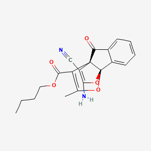 molecular formula C20H18N2O5 B4261248 butyl 14-amino-15-cyano-11-methyl-8-oxo-12,13-dioxatetracyclo[7.3.3.0~1,9~.0~2,7~]pentadeca-2,4,6,10,14-pentaene-10-carboxylate 