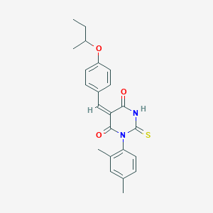 molecular formula C23H24N2O3S B426125 (5E)-5-[4-(butan-2-yloxy)benzylidene]-1-(2,4-dimethylphenyl)-2-thioxodihydropyrimidine-4,6(1H,5H)-dione 
