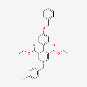 molecular formula C31H30ClNO5 B4261267 diethyl 4-[4-(benzyloxy)phenyl]-1-(4-chlorobenzyl)-1,4-dihydro-3,5-pyridinedicarboxylate 