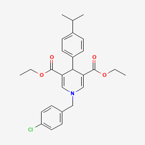 molecular formula C27H30ClNO4 B4261272 diethyl 1-(4-chlorobenzyl)-4-(4-isopropylphenyl)-1,4-dihydro-3,5-pyridinedicarboxylate 