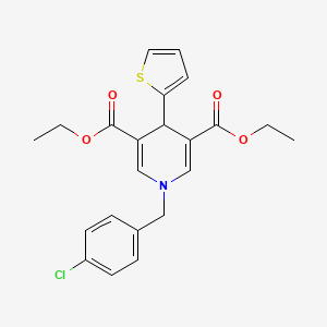 molecular formula C22H22ClNO4S B4261284 diethyl 1-(4-chlorobenzyl)-4-(2-thienyl)-1,4-dihydro-3,5-pyridinedicarboxylate 