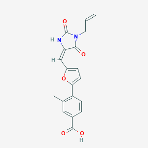 molecular formula C19H16N2O5 B426129 4-{5-[(1-Allyl-2,5-dioxo-4-imidazolidinylidene)methyl]-2-furyl}-3-methylbenzoic acid 