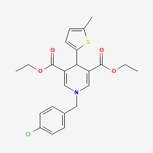 molecular formula C23H24ClNO4S B4261291 diethyl 1-(4-chlorobenzyl)-4-(5-methyl-2-thienyl)-1,4-dihydro-3,5-pyridinedicarboxylate 
