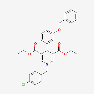 molecular formula C31H30ClNO5 B4261293 diethyl 4-[3-(benzyloxy)phenyl]-1-(4-chlorobenzyl)-1,4-dihydro-3,5-pyridinedicarboxylate 
